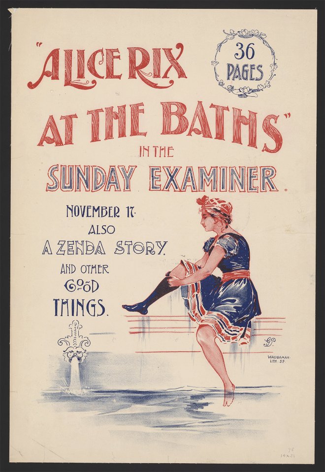 Alice Rix at the baths, in the Sunday Examiner, November 17. LCCN2014646774