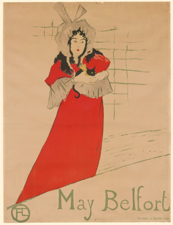 1895 color lithograph by de Toulouse-Lautrec - May Belfort