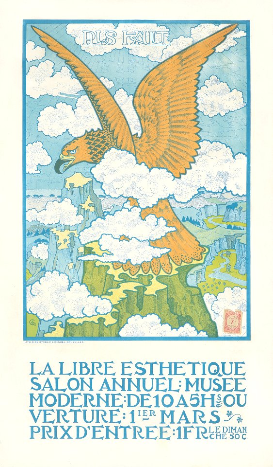 Gisbert Combaz - Poster for the Annual Exhibition for La Libre Esthetique