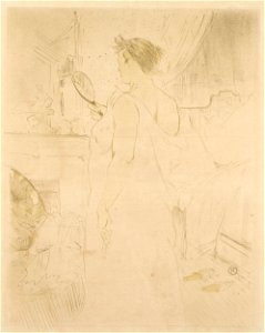 1896 lithograph by de Toulouse-Lautrec - Femme à glace - La glace à main