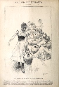 1894-08-25, Blanco y Negro, Madrid en verano, Una fuente de vecindad en los barrios bajos, Huertas