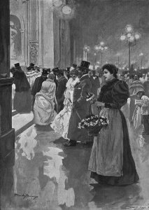 1896-03-24, La Ilustración Artística, Las noches madrileñas, La florista de teatro, Méndez Bringa (cropped)