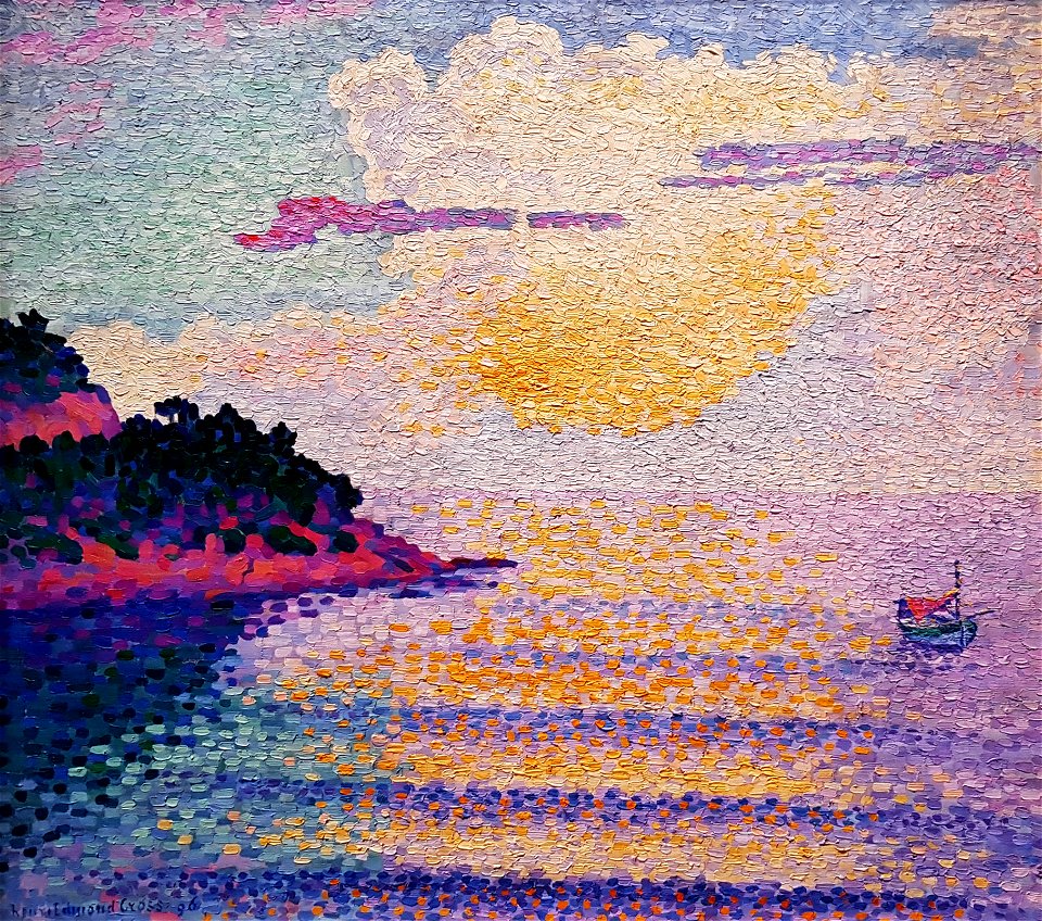 1896 Cross Sonnenuntergang über dem Meer anagoria