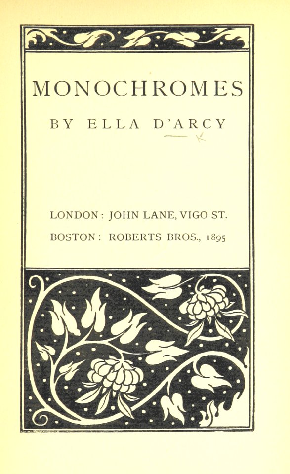 D'ARCY(1895) Monochromes