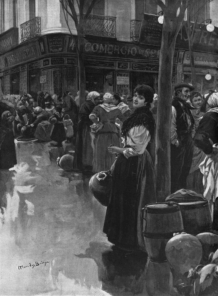 1896-08-03, La Ilustración Artística, La turbia, Costumbres de Madrid, Méndez Bringa (cropped)