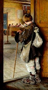1897 Bogdanov-Belsky At School Doors var. Free illustration for personal and commercial use.