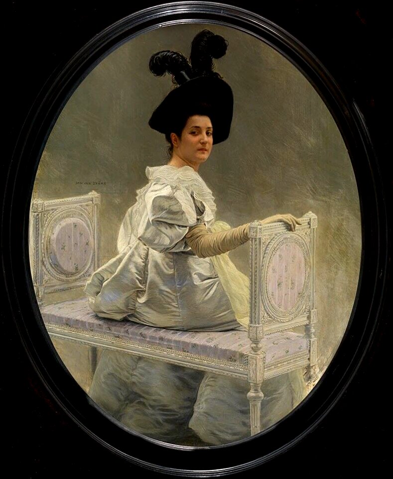 Jan Van Beers - Woman in white