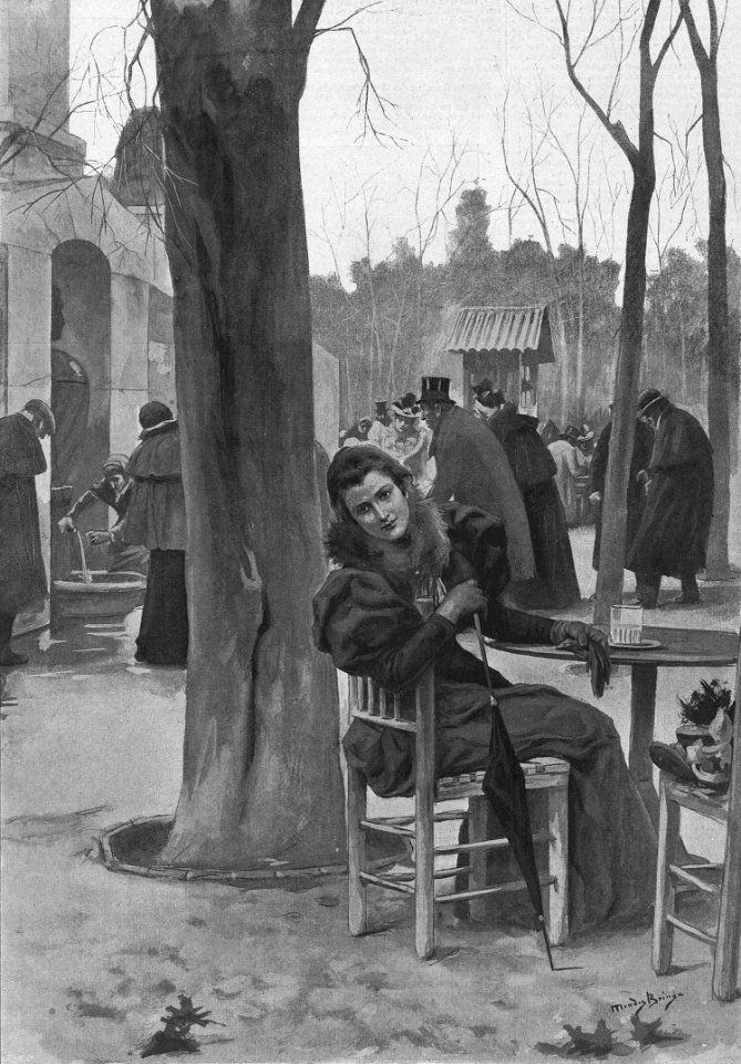 1897-05-17, La Ilustración Artística, Costumbres matritenses, Las mañanas del Retiro, Méndez Bringa (cropped)