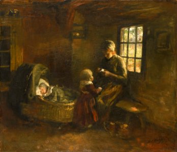 'Bij de wieg' Rijksmuseum SK-A-2437