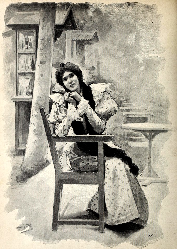 1897-07-10, Blanco y Negro, La mujer madrileña, En el aguaducho, Cecilio Pla (cropped)