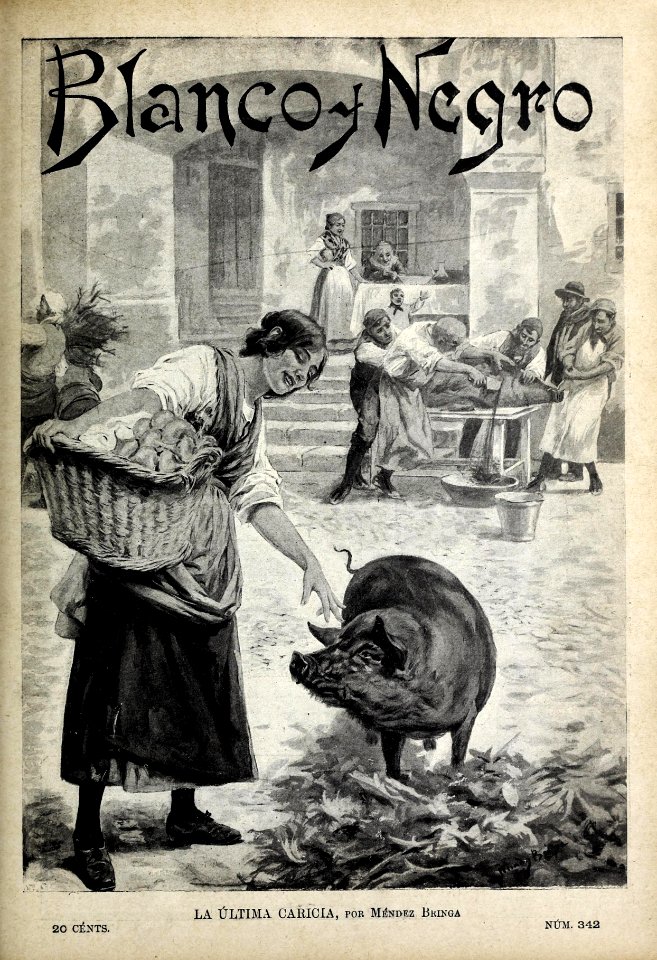 1897-11-20, Blanco y Negro, La última caricia, Méndez Bringa