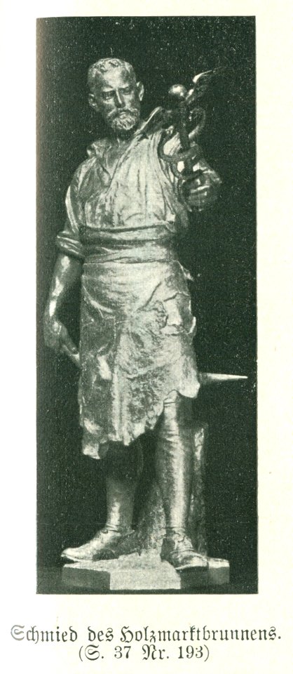 1896 Karl Gundelach Foto Skulptur Oscar Winter als Schmied, Hannover