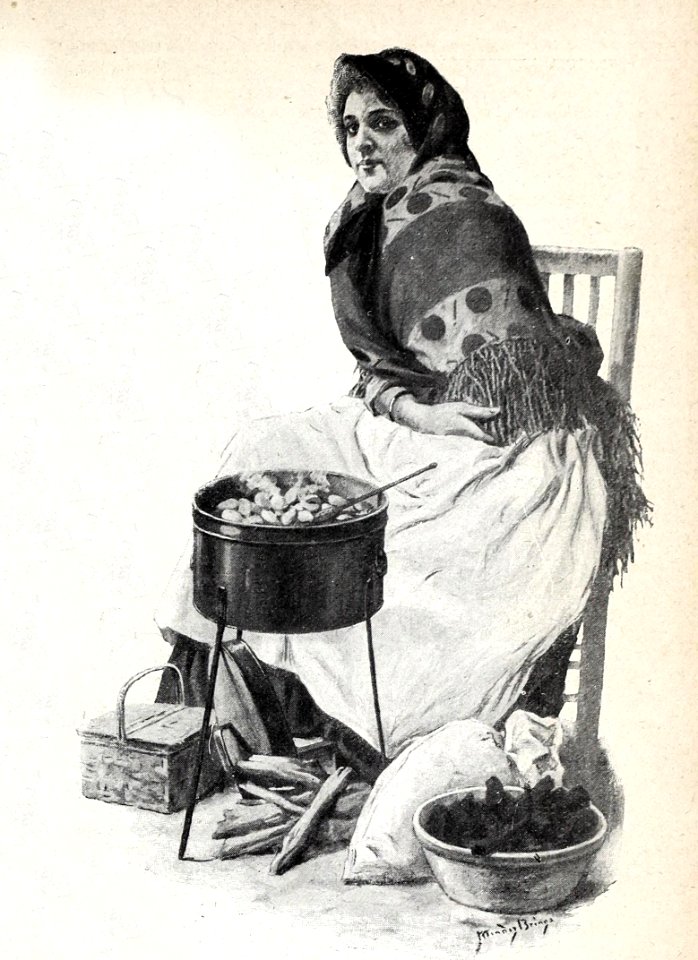 1897-10-30, Blanco y Negro, Castañas y buñuelos, Eusebio Blasco, Méndez Bringa (cropped)
