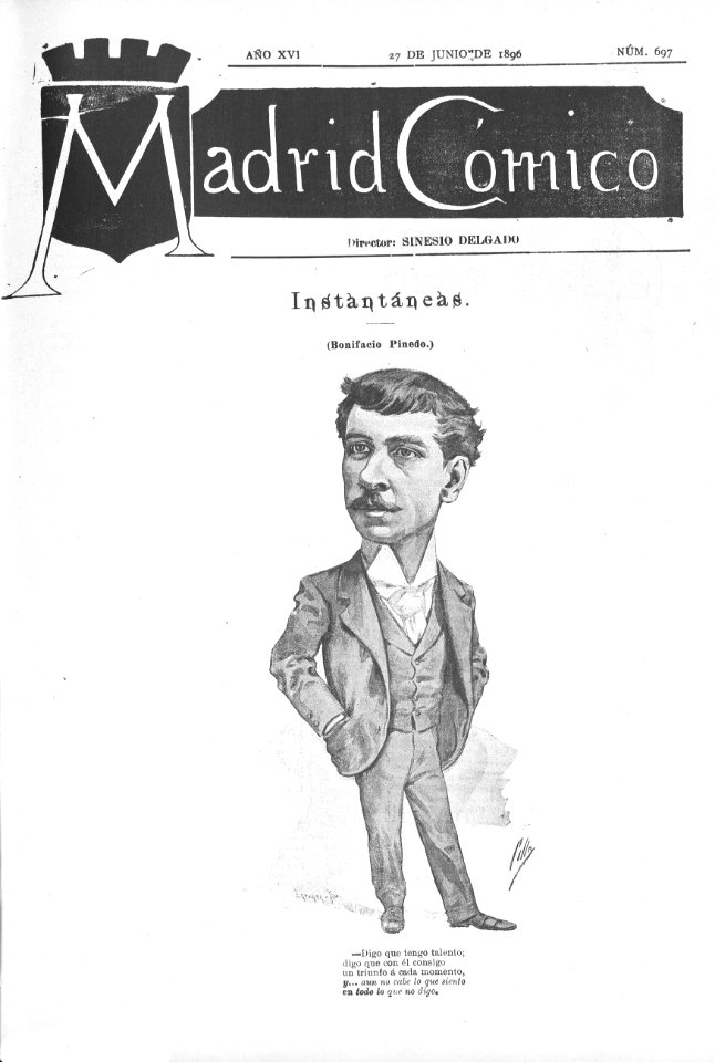 1896-06-27, Madrid Cómico, Bonifacio Pinedo, Cilla