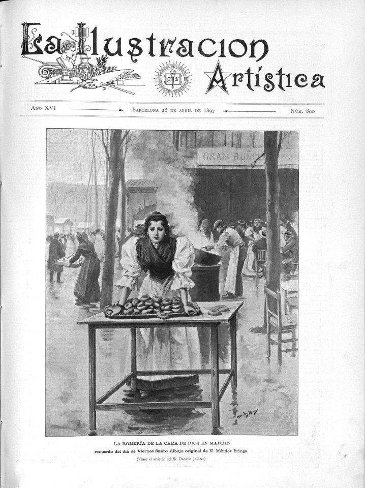 1897-04-26, La Ilustración Artística, La romería de la Cara de Dios en Madrid, Méndez Bringa