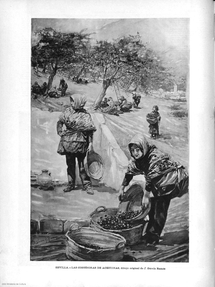 1897-05-31, La Ilustración Artística, Sevilla, Las cogedoras de aceitunas, García y Ramos