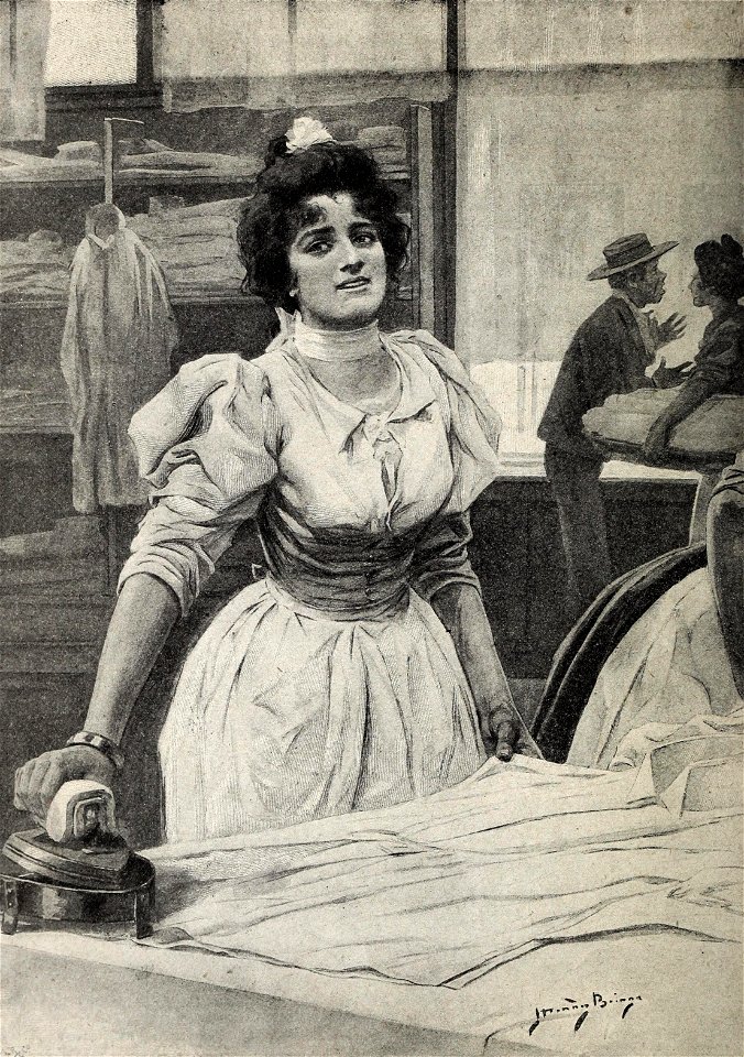 1898-09-17, Blanco y Negro, La Mujer Madrileña, Planchadora, Méndez Bringa (cropped)