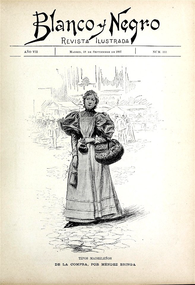1897-09-18, Blanco y Negro, Tipos madrileños, De la compra, Méndez Bringa