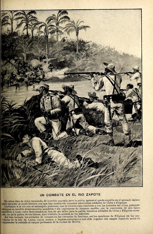1898-07-09, Blanco y Negro, Un combate en el río Zapote, Alcázar