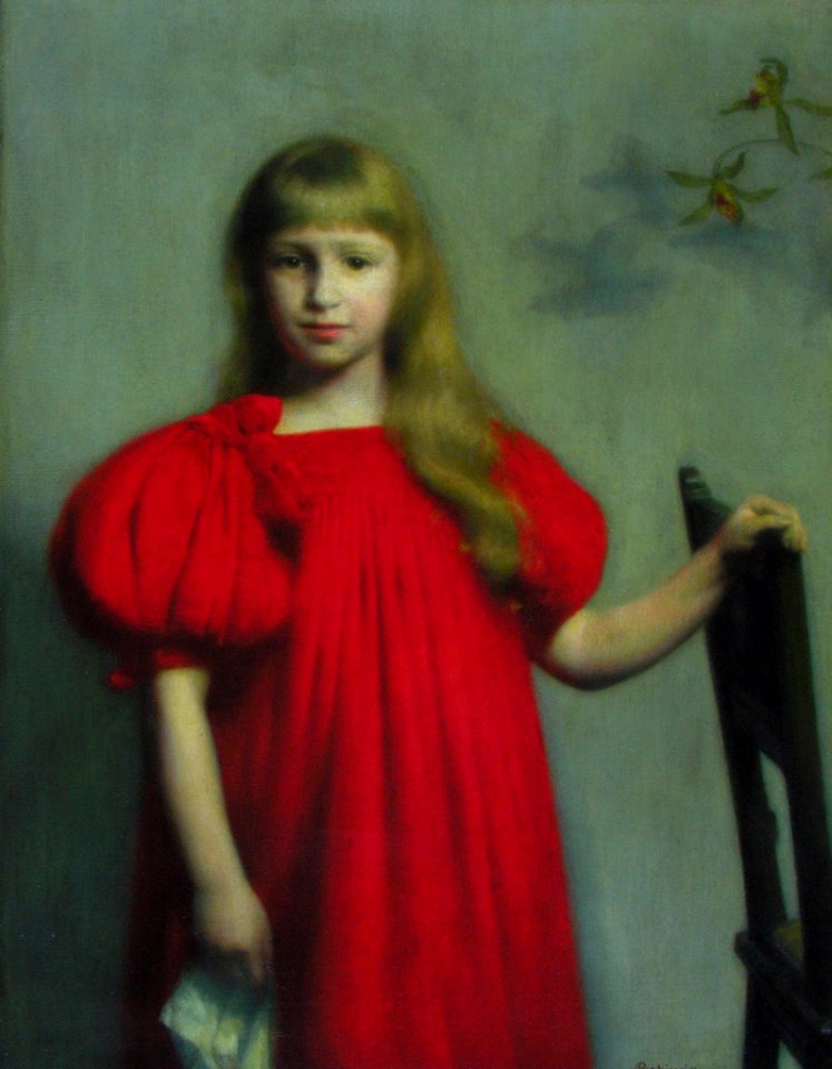 Pankiewicz-Portret dziewczynki w czerwonej sukni (Józefy Oderfeldówny) 1897