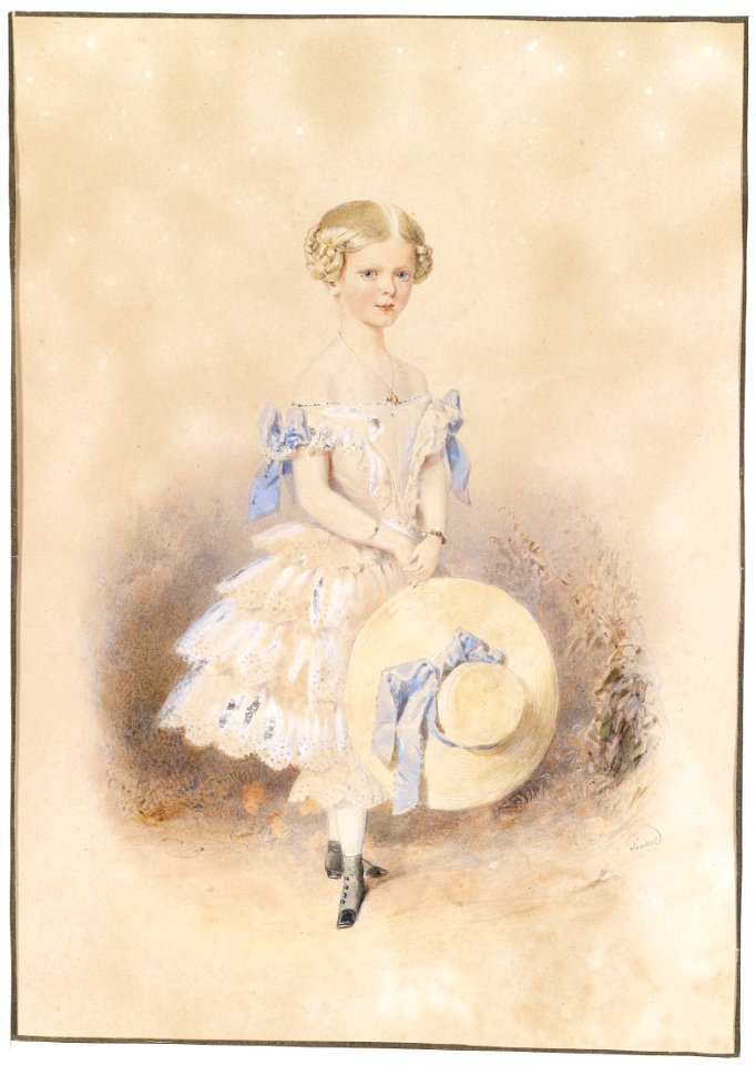 Carl Goebel Mädchen mit Strohhut