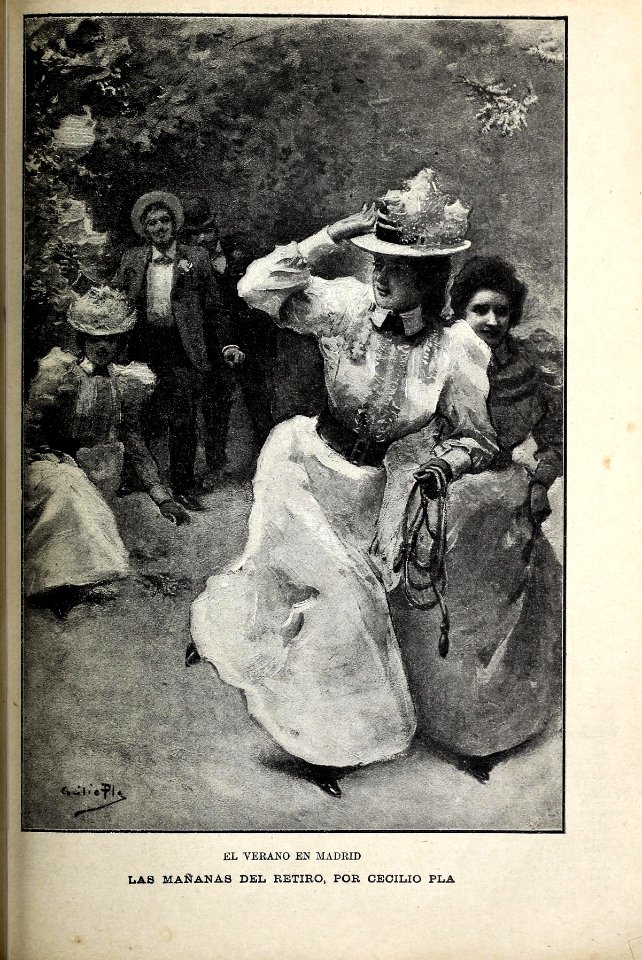 1898-09-10, Blanco y Negro, El verano en Madrid, Las mañanas del Retiro, Cecilio Pla