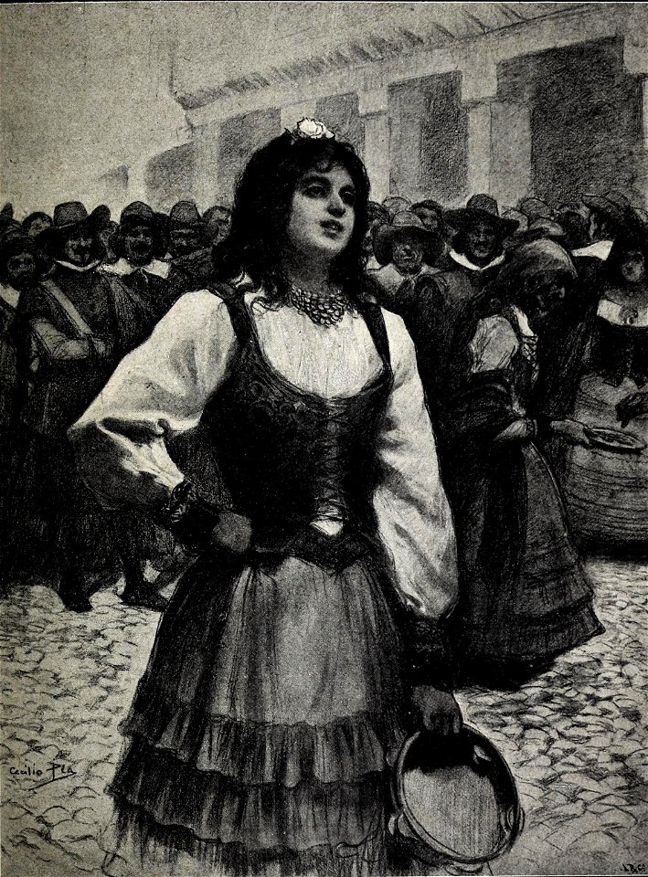 1899-01-21, Blanco y Negro, Creaciones femeninas VI, La gitanilla, Cecilio Pla (cropped)