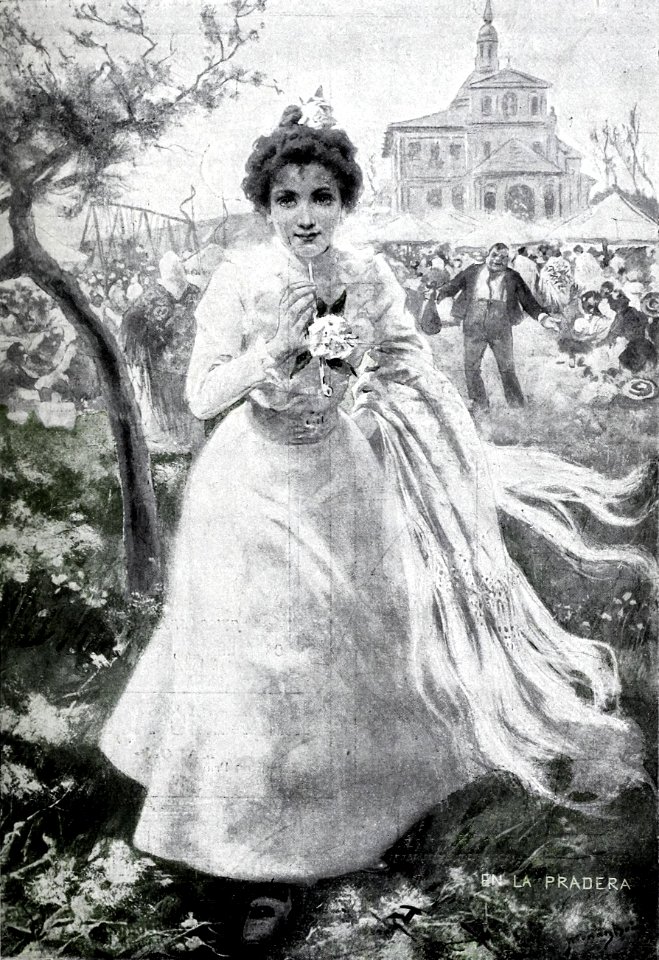 1899-05-20, Blanco y Negro, En la pradera, Méndez Bringa, Arija (cropped)