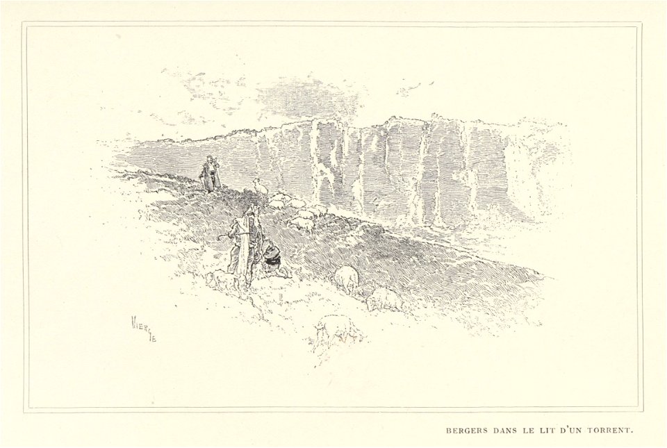 1901, Au pays de Don Quichotte, Bergers dans le lit d'un torrent, Vierge