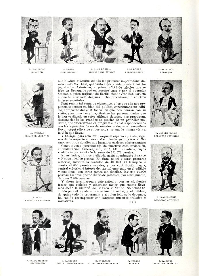 1901-05-11, Blanco y Negro, Miembros de Blanco y Negro, Xaudaró