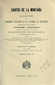 1901, Cantos de la Montaña, portada interior