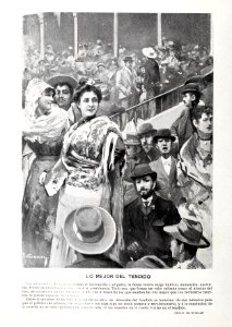 1900-04-21, Blanco y Negro, Lo mejor del tendido, Estevan. Free illustration for personal and commercial use.