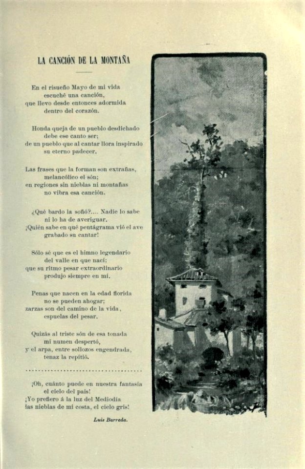 1901, Cantos de la Montaña, la canción de la montaña, por Mariano Pedrero