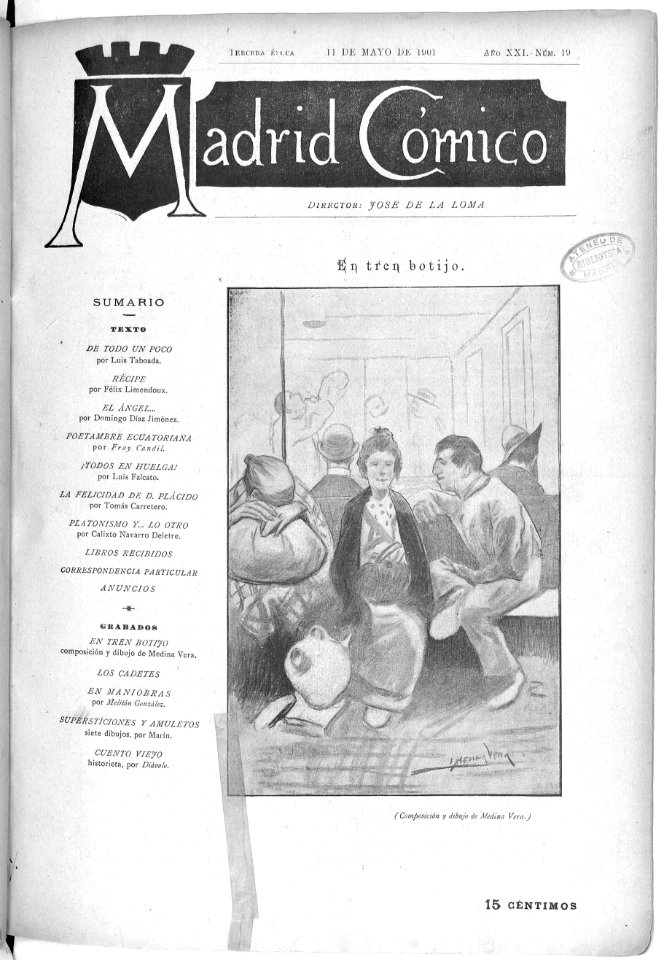 1901-05-11, Madrid Cómico, En tren botijo, Medina Vera
