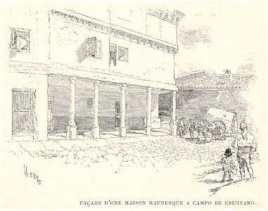 1901, Au pays de Don Quichotte, Façade d'une maison mauresque a Campo de Crijitano, Vierge