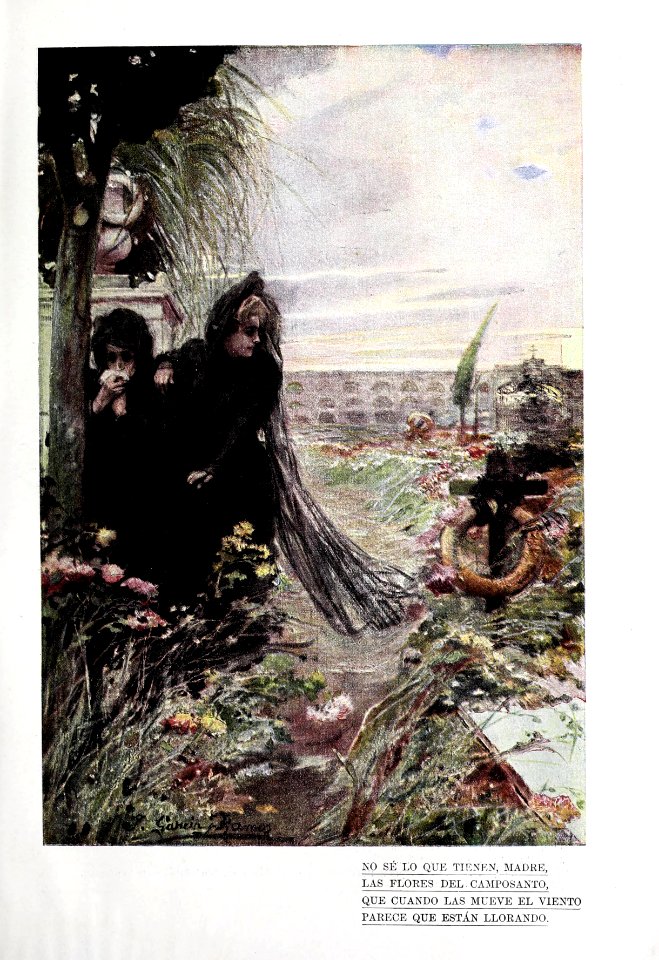 1901-11-02, Blanco y Negro, No sé lo que tienen, madre, las flores del camposanto, que cuando las mueve el viento parece que están llorando, García y Ramos