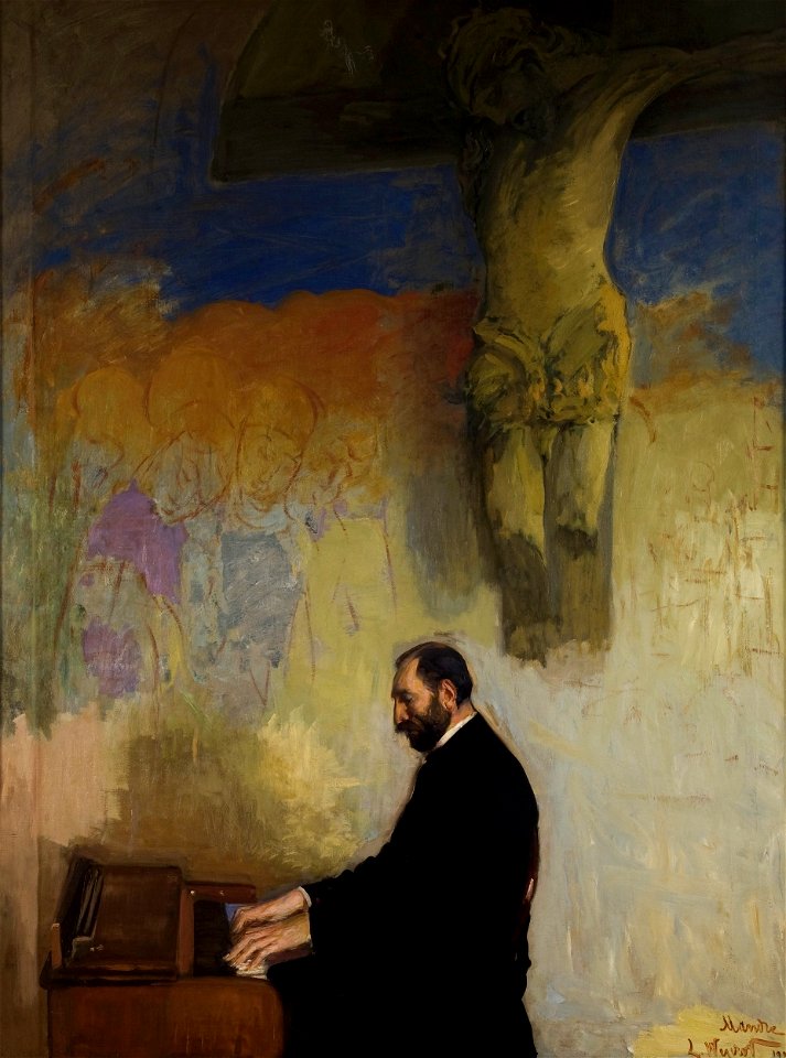 Leon Wyczółkowski - Portret Feliksa Jasieńskiego przy organach 1902