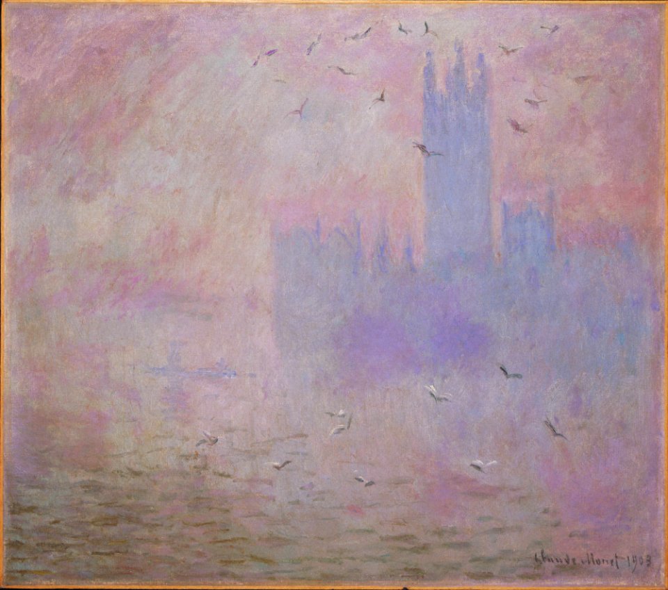 Monet, Claude, Houses of Parliament, Seagulls. Free illustration for personal and commercial use.