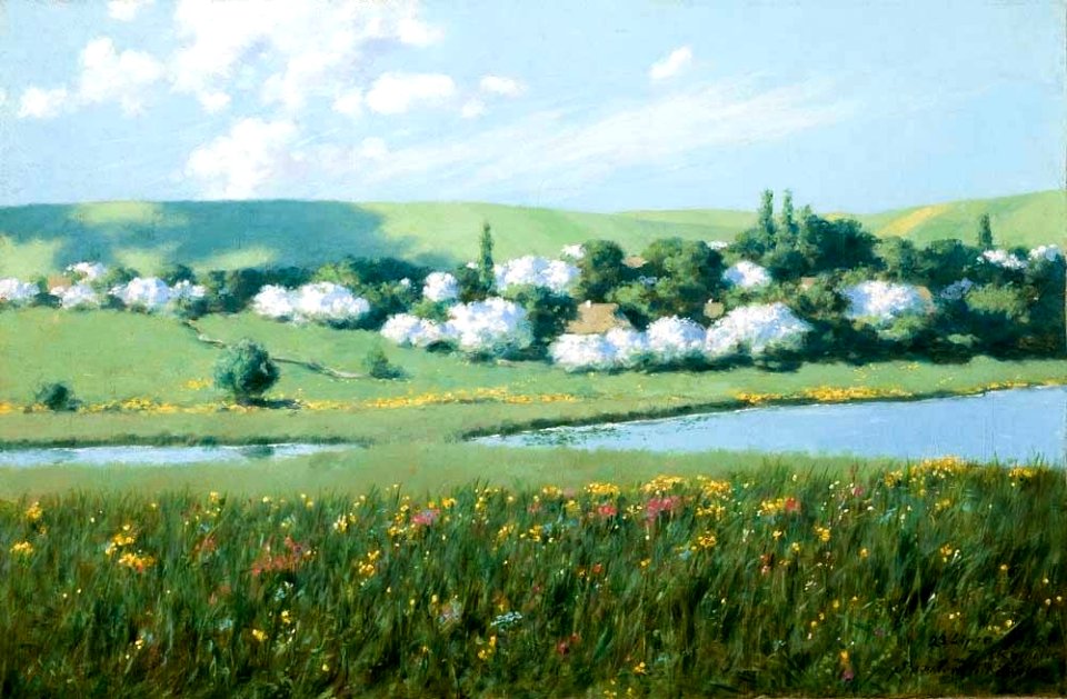 Stanisław Witkiewicz - Wiosenny krajobraz ze stawem 1902