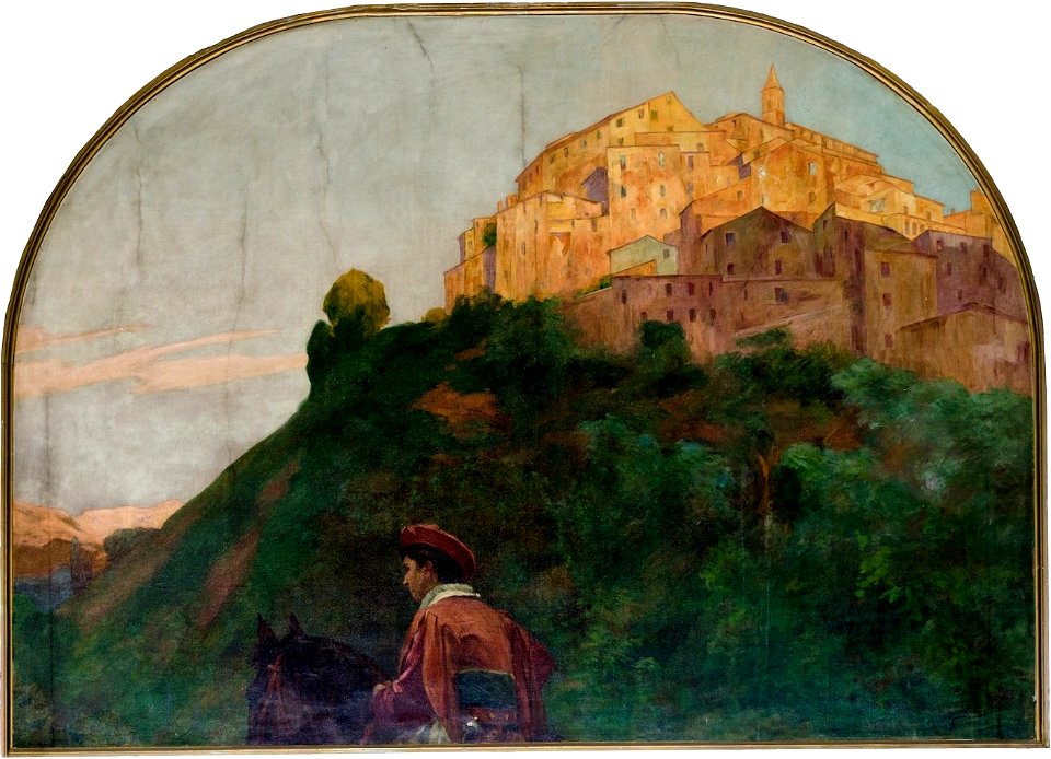 Samuel Hirszenberg - Krajobraz z jeźdźcem