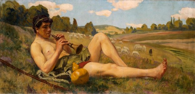 Samuel Hirszenberg - Pasterz grający na fujarce