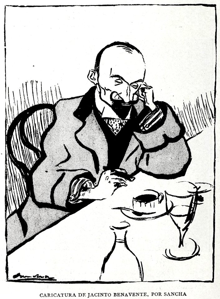 1904-03-19, Blanco y Negro, Caricatura de Jacinto Benavente, Sancha