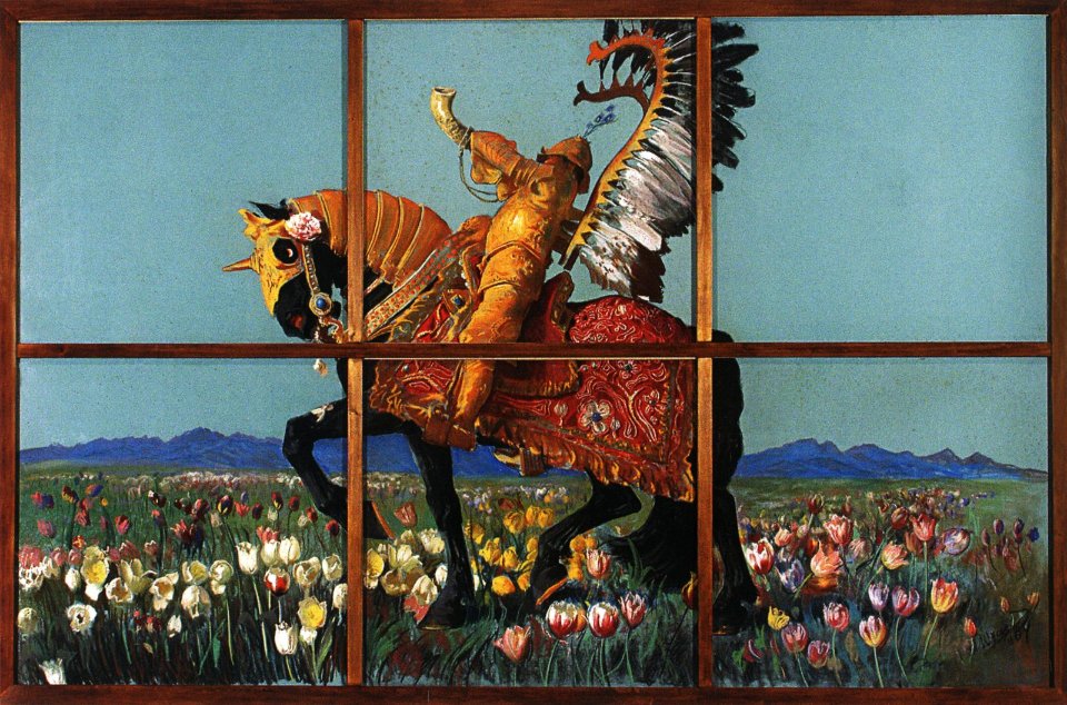 Wyczółkowski-Rycerz wśród kwiatów