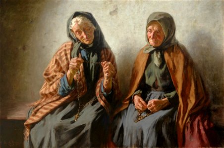 Mieczysław Reyzner - Kobiety modlące się w kruchcie 1902