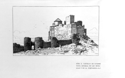 1905, El castillo de Loarre y el Alcázar de Segovia, Castillo de Loarre, Vista general de las murallas y de la fortaleza