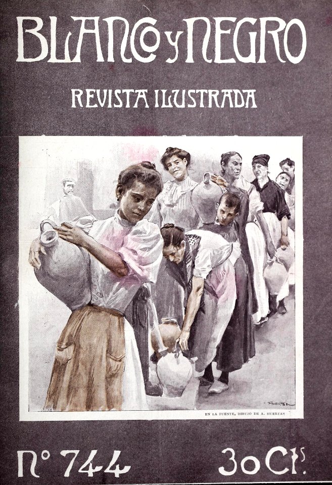 1905-08-05, Blanco y Negro, En la fuente, Huertas