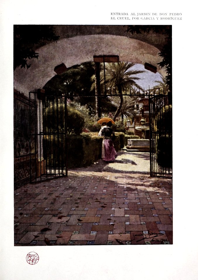 1905-07-08, Blanco y Negro, Entrada al jardín de Don Pedro el Cruel, García y Rodríguez