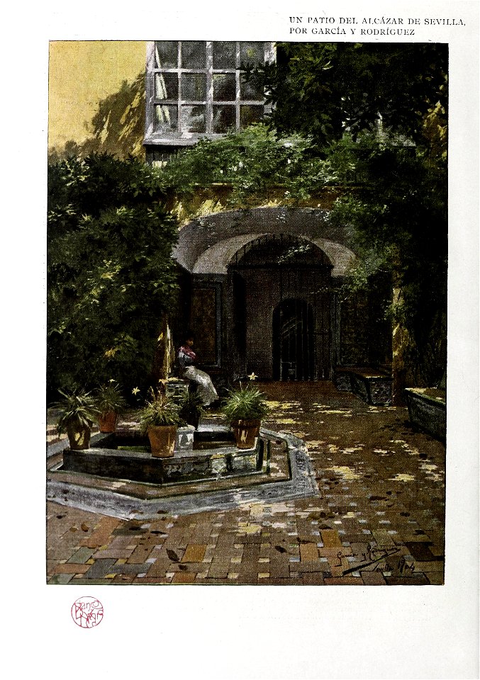 1905-06-17, Blanco y Negro, Un patio del alcázar de Sevilla, García y Rodríguez