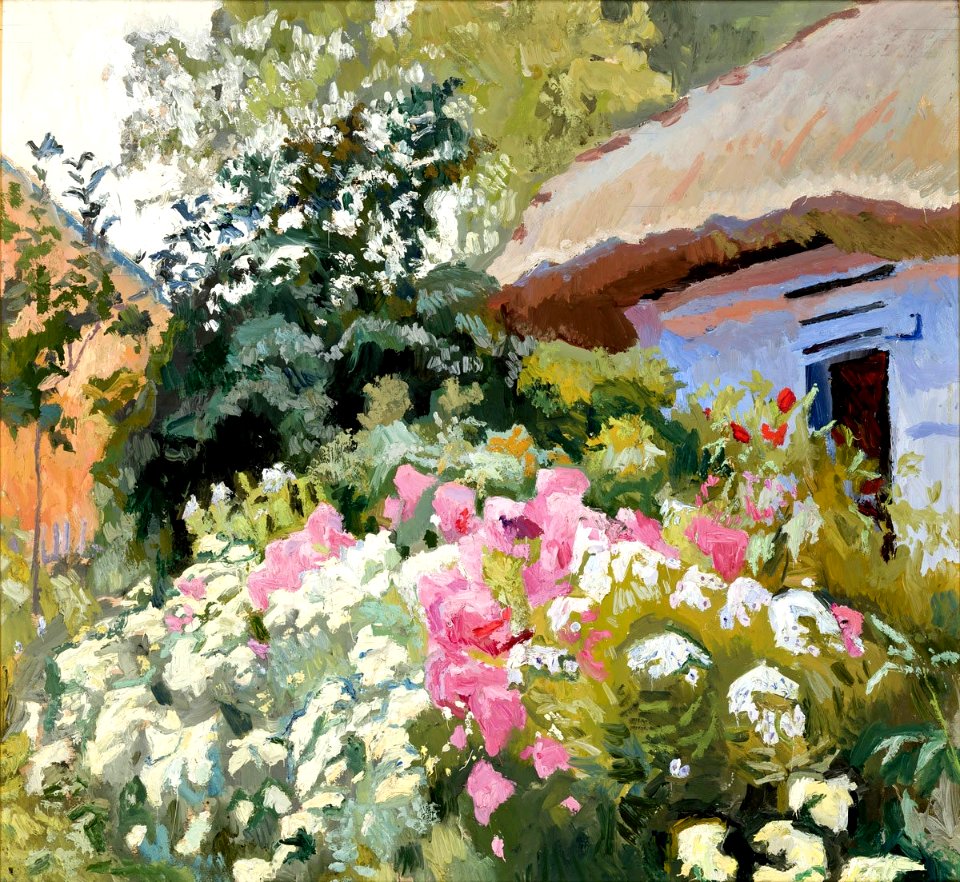 Stanisław Kamocki - Kwiaty przed chatą