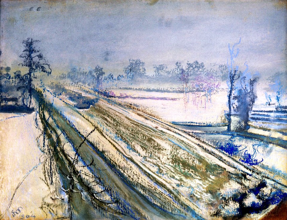 Stanisław Wyspiański - View of Kościuszko Mound from the artist's atelier - Google Art Project